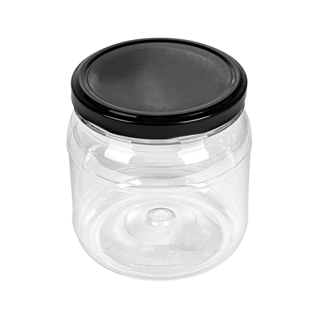 Image POT AVEC COUVERCLE 500 ML Ø10x10,5 CM TRANSPARENT PET (88 UNITÉ) #1