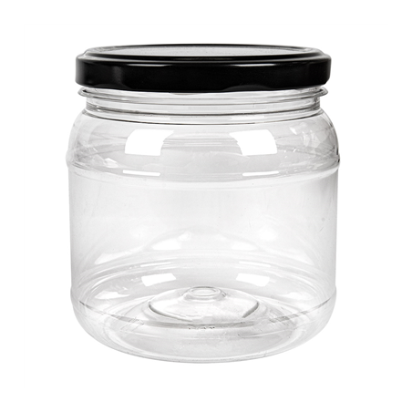 POT AVEC COUVERCLE 500 ML Ø10x10,5 CM TRANSPARENT PET (88 UNITÉ)