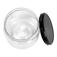 Image POT AVEC COUVERCLE 500 ML Ø10x10,5 CM TRANSPARENT PET (88 UNITÉ) #3