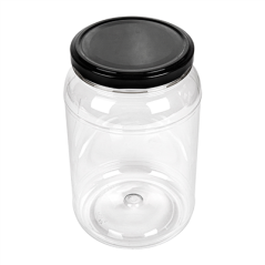 Image POT AVEC COUVERCLE 1000 ML Ø10,8x17 CM TRANSPARENT PET (51 UNITÉ) #1