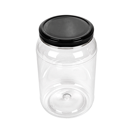 Image POT AVEC COUVERCLE 1000 ML Ø10,8x17 CM TRANSPARENT PET (51 UNITÉ) #1