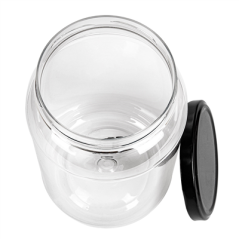 Image POT AVEC COUVERCLE 1000 ML Ø10,8x17 CM TRANSPARENT PET (51 UNITÉ) #3