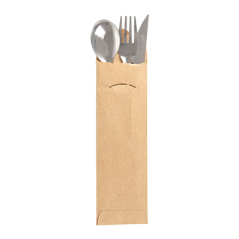 Image SET FOURCHETTE, COUTEAU, CUILLÈRE  18 CM ARGENTE INOX (100 UNITÉ) #1