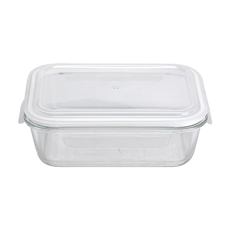 Image RÉCIPIENTS RECTANGULAIRES AVEC COUVERCLE 'WAKI GLASS' 1040 ML 21x15,7x7,2 CM TRANSPARENT VERRE (6 UNITÉ) #1