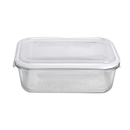 Image RÉCIPIENTS RECTANGULAIRES AVEC COUVERCLE 'WAKI GLASS' 1500 ML 23,2x17,5x8 CM TRANSPARENT VERRE (6 UNITÉ) #1