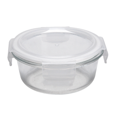 Image RÉCIPIENTS RONDS AVEC COUVERCLE 'WAKI GLASS' 400 ML Ø 13x5,5/6,3 CM TRANSPARENT VERRE (6 UNITÉ) #1