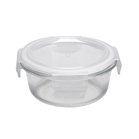 Image RÉCIPIENTS RONDS AVEC COUVERCLE 'WAKI GLASS' 400 ML Ø 13x5,5/6,3 CM TRANSPARENT VERRE (6 UNITÉ) #1