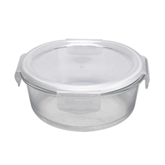 Image RÉCIPIENTS RONDS AVEC COUVERCLE 'WAKI GLASS' 950 ML Ø 17,2x6,6/7,5 CM TRANSPARENT VERRE (6 UNITÉ) #1