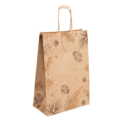 Image SACS SOS AVEC ANSES 'WINTER' 80 G/M2 20+10x29 CM NATUREL KRAFT (250 UNITÉ) #1