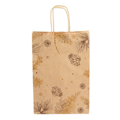 SACS SOS AVEC ANSES 'WINTER' 80 G/M2 20+10x29 CM NATUREL KRAFT (250 UNITÉ)