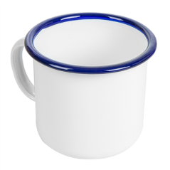 Image TASSES 'ENAMELWARE' 350 ML Ø 8x8 CM BLANC ACIER ÉMAILLÉ (6 UNITÉ) #1