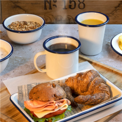 Image TASSES 'ENAMELWARE' 350 ML Ø 8x8 CM BLANC ACIER ÉMAILLÉ (6 UNITÉ) #5