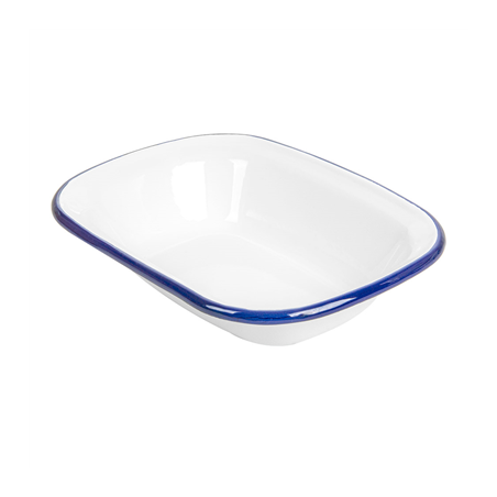 Image BOLS RECTANGULAIRES 'ENAMELWARE' 330 ML 18x13x4 CM BLANC ACIER ÉMAILLÉ (6 UNITÉ) #1