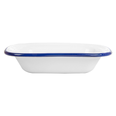 BOLS RECTANGULAIRES 'ENAMELWARE' 330 ML 18x13x4 CM BLANC ACIER ÉMAILLÉ (6 UNITÉ)