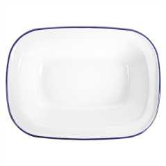 Image BOLS RECTANGULAIRES 'ENAMELWARE' 980 ML 26x19x5,5 CM BLANC ACIER ÉMAILLÉ (6 UNITÉ) #3