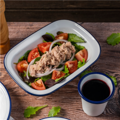 Image BOLS RECTANGULAIRES 'ENAMELWARE' 980 ML 26x19x5,5 CM BLANC ACIER ÉMAILLÉ (6 UNITÉ) #4