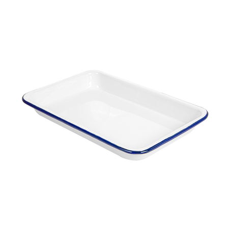 Image PLATEAUX RECTANGULAIRES 'ENAMELWARE'  23x15x2,5 CM BLANC ACIER ÉMAILLÉ (6 UNITÉ) #1