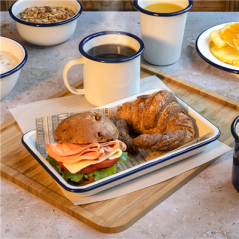 Image PLATEAUX RECTANGULAIRES 'ENAMELWARE'  23x15x2,5 CM BLANC ACIER ÉMAILLÉ (6 UNITÉ) #4