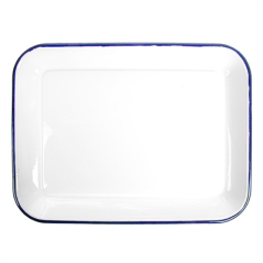 Image PLATEAUX RECTANGULAIRES 'ENAMELWARE'  34,5x25,5x2,8 CM BLANC ACIER ÉMAILLÉ (6 UNITÉ) #3