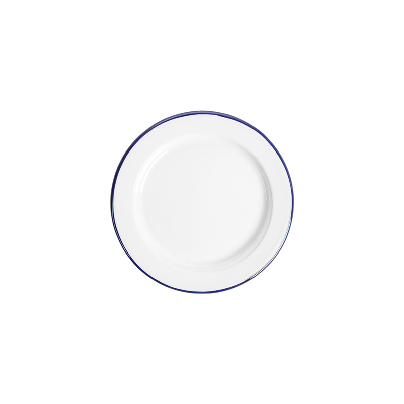 ASSIETTES PLATES 'ENAMELWARE'  Ø 18x1,7 CM BLANC ACIER ÉMAILLÉ (6 UNITÉ)