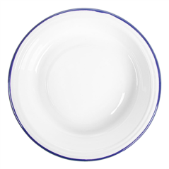 Image ASSIETTES CREUSES 'ENAMELWARE' 740 ML Ø 22x4,5 CM BLANC ACIER ÉMAILLÉ (6 UNITÉ) #1