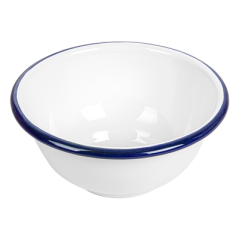 Image BOLS 'ENAMELWARE' 470 ML Ø 14x7 CM BLANC ACIER ÉMAILLÉ (6 UNITÉ) #1