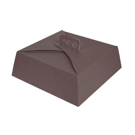 Image BOÎTES GÂTEAUX CARRÉES 'THEPACK' 250 G/M2 30x30x10 CM CHOCOLAT CARTON ONDULÉ NANO-MICRO (100 UNITÉ) #1