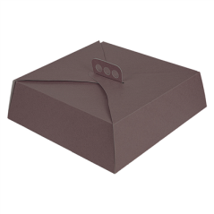 Image BOÎTES GÂTEAUX CARRÉES 'THEPACK' 250 G/M2 34x34x10 CM CHOCOLAT CARTON ONDULÉ NANO-MICRO (100 UNITÉ) #1