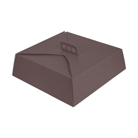 Image BOÎTES GÂTEAUX CARRÉES 'THEPACK' 250 G/M2 34x34x10 CM CHOCOLAT CARTON ONDULÉ NANO-MICRO (100 UNITÉ) #1