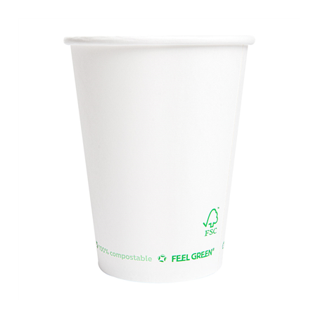 Image GOBELETS BOISSONS FROIDES ET CHAUDES 1 PAROI 300 ML 300 G/M2 Ø9/6x9,5 CM BLANC CARTON (1000 UNITÉ) #1