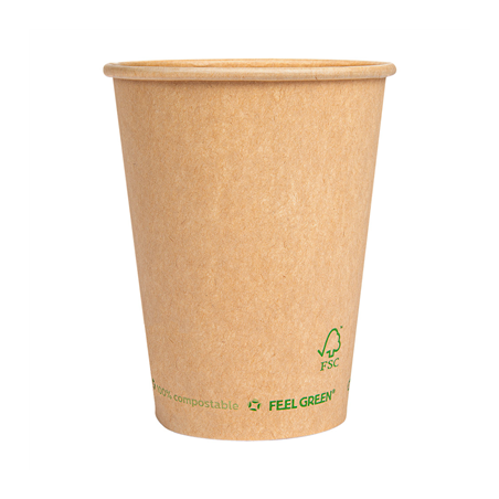 Image GOBELETS BOISSONS FROIDES ET CHAUDES 1 PAROI 360 ML 300 G/M2 Ø9/6x11 CM MARRON CARTON (1000 UNITÉ) #1