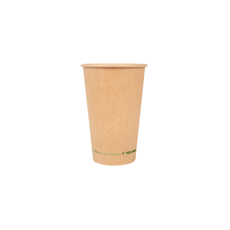 GOBELETS BOISSONS FROIDES ET CHAUDES 1 PAROI 660 ML 300 G/M2 Ø9/6x17 CM MARRON CARTON (1000 UNITÉ)