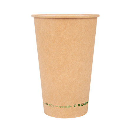 Image GOBELETS BOISSONS FROIDES ET CHAUDES 1 PAROI 660 ML 300 G/M2 Ø9/6x17 CM MARRON CARTON (1000 UNITÉ) #1