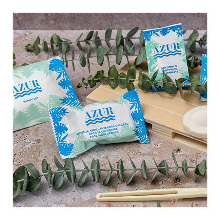 ÉPONGES CHAUSSURES EN SACHET BLANC 'AZUR'  5,5x3,5x2,2 CM NOIR (250 UNITÉ)