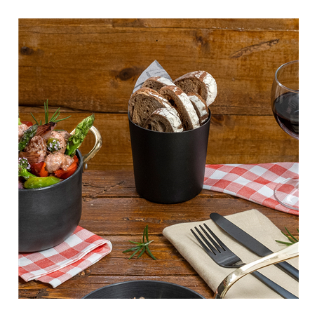 MINI RÉCIPIENT À FRITES 'ARTINOX' 430 ML Ø 8,5x8,5 NOIR INOX (1 UNITÉ)