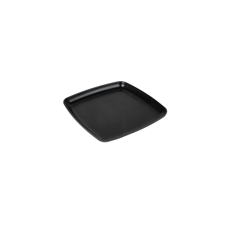 ASSIETTES PLATES CARRÉES 'ASAMI WARE'  19x19x2 CM NOIR MÉLAMINE (6 UNITÉ)