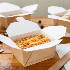 BOÎTES AMÉRICAINES MICRO-ONDABLES 'THEPACK' 780 ML 220 G/M2 11,3x9x6,3 CM NATUREL CARTON ONDULÉ NANO-MICRO (500 UNITÉ)