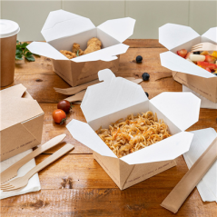 BOÎTES AMÉRICAINES MICRO-ONDABLES 'THEPACK' 1470 ML 220 G/M2 19,6x14x4,5 CM NATUREL CARTON ONDULÉ NANO-MICRO (300 UNITÉ)