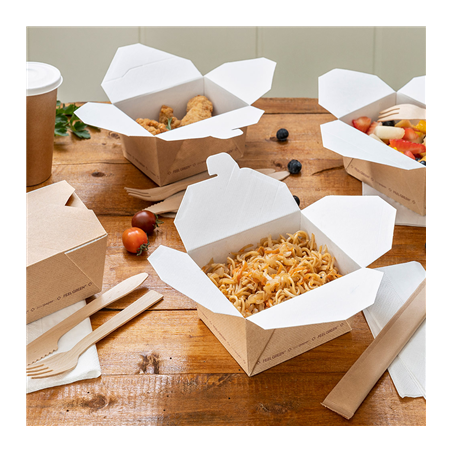 BOÎTES AMÉRICAINES MICRO-ONDABLES 'THEPACK' 1980 ML 240 G/M2 19,6x14x6,2 CM NATUREL CARTON ONDULÉ NANO-MICRO (200 UNITÉ)