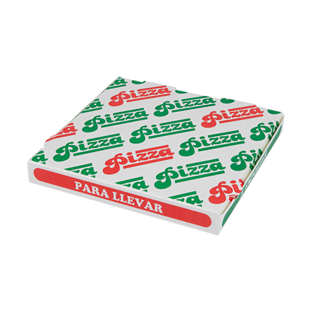 Image BOÎTES PIZZA 'THEPACK' 330 G/M2 24x24x3 CM BLANC CARTON ONDULÉ MICROCANAL (100 UNITÉ) #1