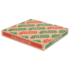 Image BOÎTES PIZZA 'THEPACK' 330 G/M2 24x24x3 CM NATUREL CARTON ONDULÉ MICROCANAL (100 UNITÉ) #1