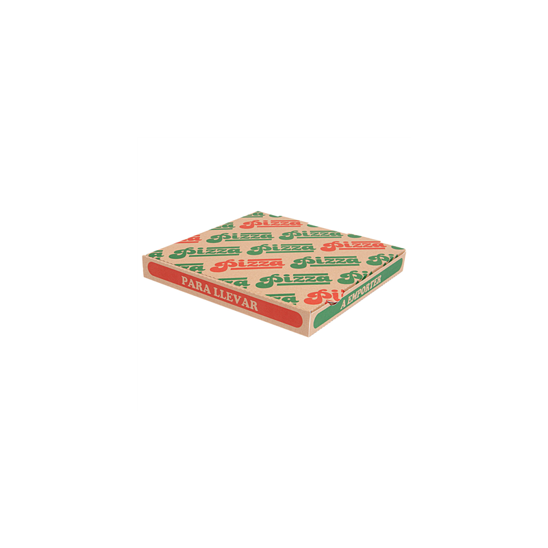 BOÎTES PIZZA 'THEPACK' 330 G/M2 24x24x3 CM NATUREL CARTON ONDULÉ MICROCANAL (100 UNITÉ)