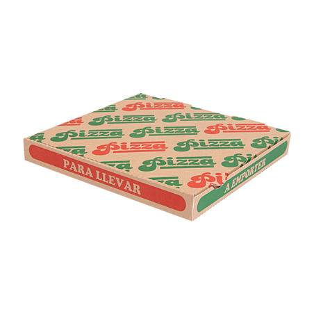 Image BOÎTES PIZZA 'THEPACK' 330 G/M2 24x24x3 CM NATUREL CARTON ONDULÉ MICROCANAL (100 UNITÉ) #1