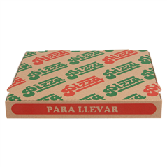 Image BOÎTES PIZZA 'THEPACK' 330 G/M2 24x24x3 CM NATUREL CARTON ONDULÉ MICROCANAL (100 UNITÉ) #3