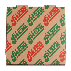 Image BOÎTES PIZZA 'THEPACK' 330 G/M2 24x24x3 CM NATUREL CARTON ONDULÉ MICROCANAL (100 UNITÉ) #4