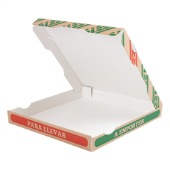 Image BOÎTES PIZZA 'THEPACK' 330 G/M2 24x24x3 CM NATUREL CARTON ONDULÉ MICROCANAL (100 UNITÉ) #6