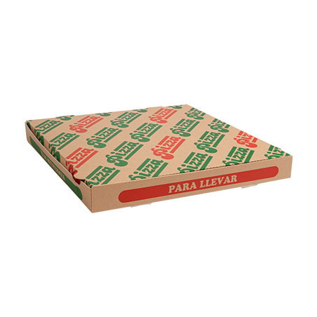 Image BOÎTES PIZZA 'THEPACK' 330 G/M2 36x36x4 CM NATUREL CARTON ONDULÉ MICROCANAL (100 UNITÉ) #1