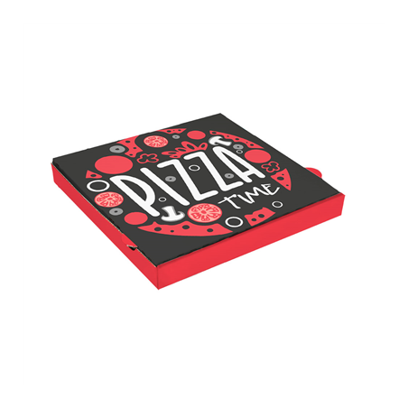 Image BOÎTES PIZZA 'PIZZA TIME' 'THEPACK' 330 G/M2 40x40x3,8 CM BLANC CARTON ONDULÉ MICROCANAL (100 UNITÉ) #1