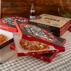 BOÎTES PIZZA 'PIZZA TIME' 'THEPACK' 330 G/M2 40x40x3,8 CM BLANC CARTON ONDULÉ MICROCANAL (100 UNITÉ)