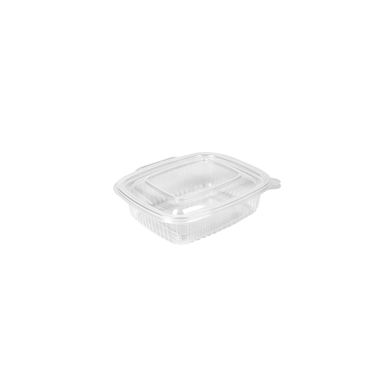 RÉCIPIENT AVEC COUVERCLE CHARNIÈRE 375 ML 14,3x12,6x4,1 CM TRANSPARENT PP (300 UNITÉ)